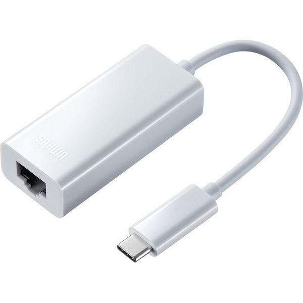 サンワサプライ USB3.1 TypeC-LAN変換アダプタ（ホワイト） USB-CVLAN2W 1個（直送品）