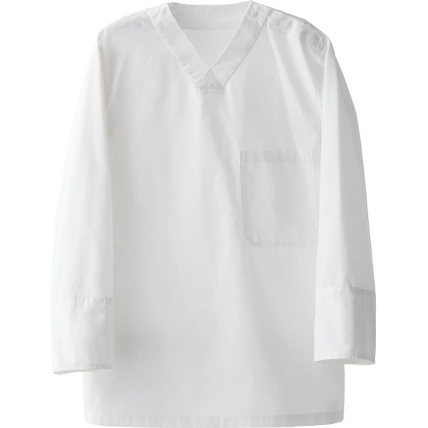 セブンユニフォーム HACCP対応袖口アンダーカバー付シャツ・男女兼用・八分袖 ホワイト LL CH4472-0 1セット(2着入)（直送品）