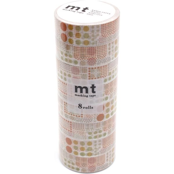 カモ井加工紙 mt マスキングテープ 8P(8巻セット) ドットの集まり[幅15mm×7m] MT08D526 1個