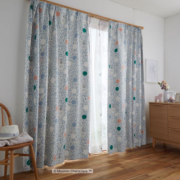 スミノエ MOOMIN セミオーダー カーテン カラーサークル 2600×1700mm ブルー 1セット(2枚入)（直送品） 28,020円