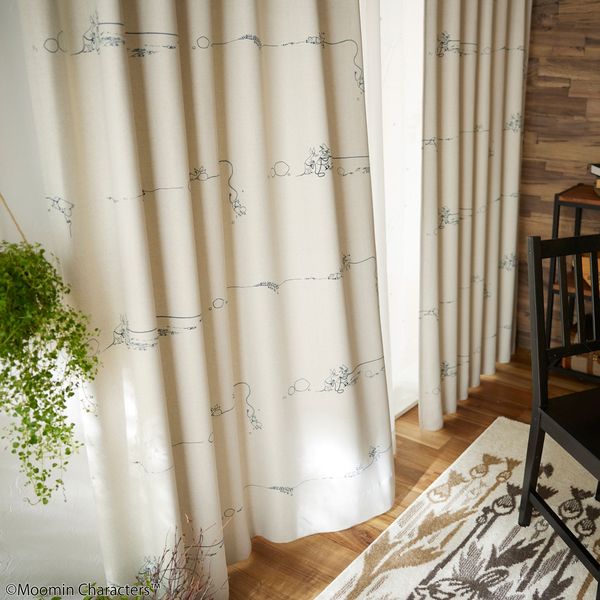 スミノエ MOOMIN セミオーダー カーテン デニムボーダー 1200×2400mm アイボリー 1セット(2枚入)（直送品） 18,393円