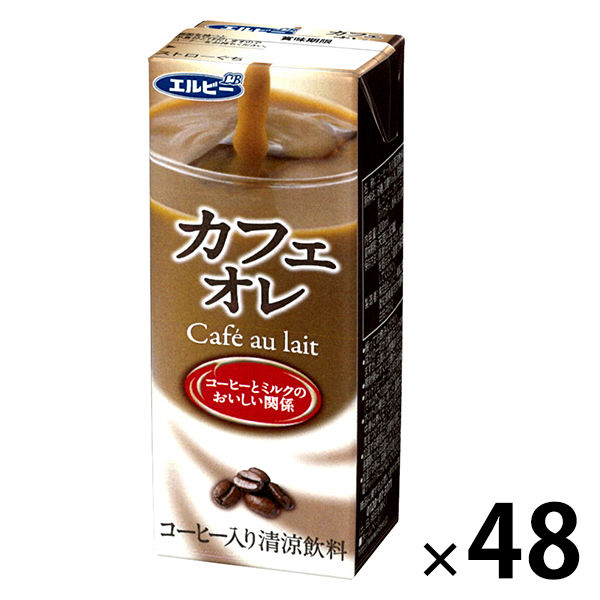 【アウトレット】エルビー　カフェオレ　200ml　24094　パック飲料　紙パック　1セット（24本入×2）