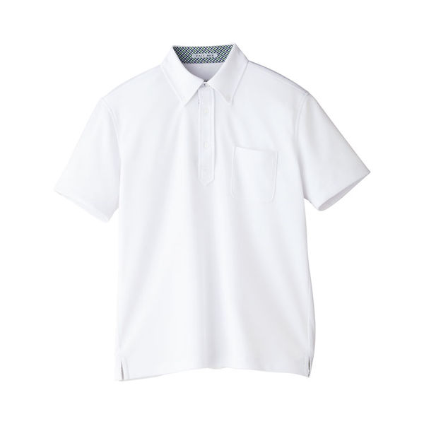 ボンマックス 吸水速乾メンズポロシャツ(チェック)　FB5023M-15　ホワイト　S　1枚（直送品）