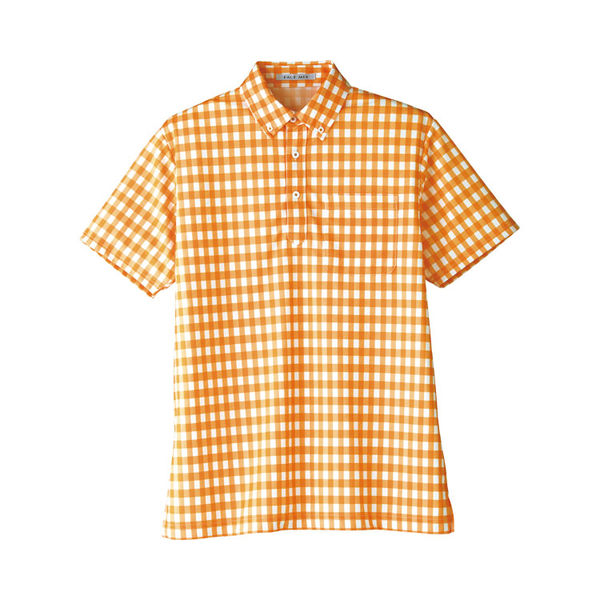 ボンマックス チェックプリントポロシャツ　FB4523U-13　オレンジ　SS　1枚（直送品）