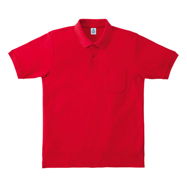 ボンマックス ポケット付きCVC鹿の子ドライポロシャツ　MS3114-3　レッド　GS　1枚（直送品）