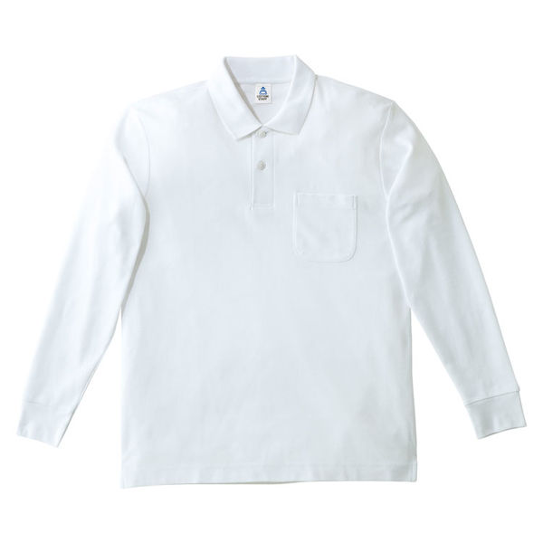 ボンマックス ポケット付きCVC鹿の子ドライ長袖ポロシャツ　MS3115-15　ホワイト　S　1枚（直送品）