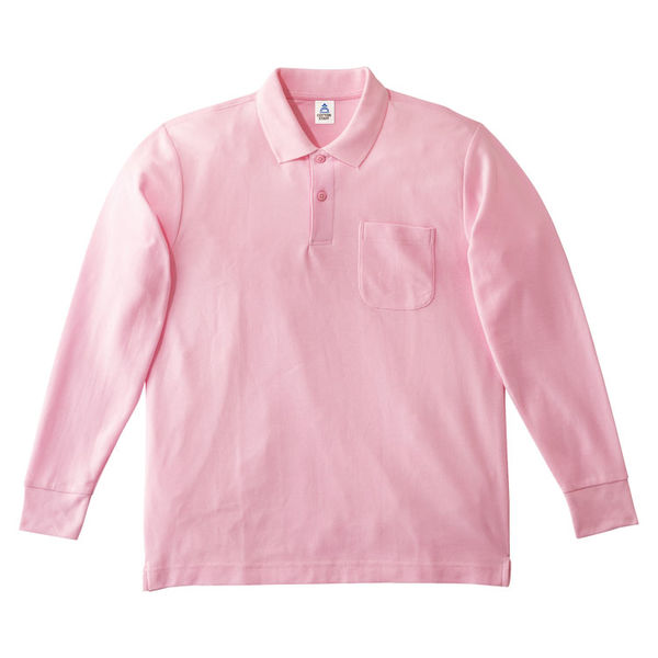 ボンマックス ポケット付きCVC鹿の子ドライ長袖ポロシャツ　MS3115-9　ライトピンク　S　1枚（直送品）