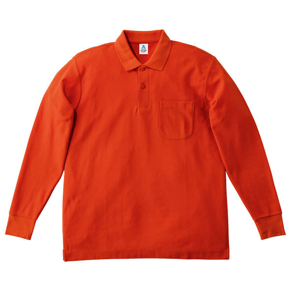 ボンマックス ポケット付きCVC鹿の子ドライ長袖ポロシャツ　MS3115-13　オレンジ　3L　1枚（直送品）