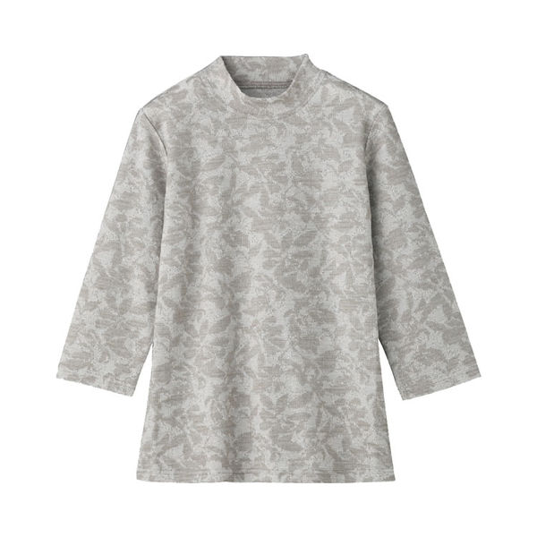 ケアファッション 7分袖テンセル混ジャカードTシャツ　97336-21　グレー　M 4580625289609 1枚（直送品） 4,892円