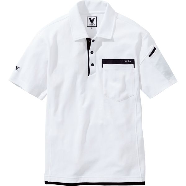 VILEA 半袖ポロシャツ 505-17ホワイトS 村上被服 1セット（2着入）（直送品）