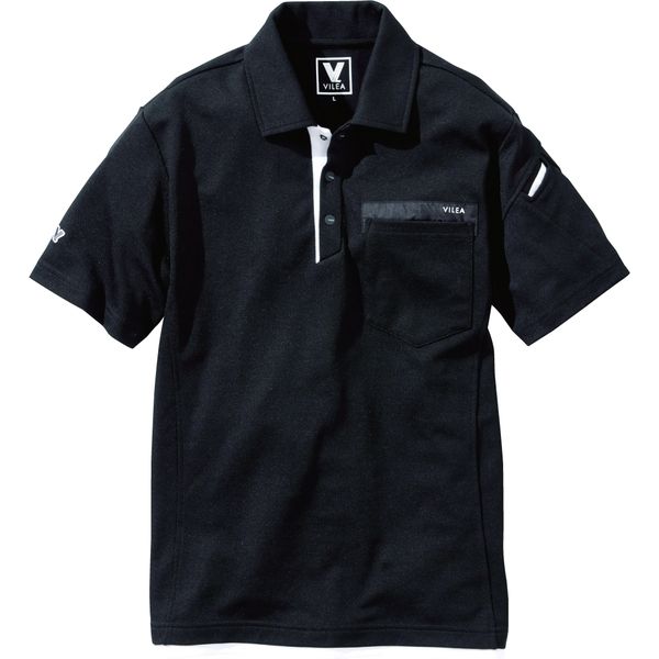 VILEA 半袖ポロシャツ 505-20ブラックL 村上被服 1セット（2着入）（直送品）