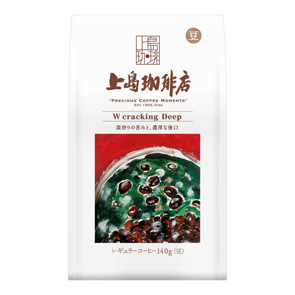 【コーヒー豆】UCC上島珈琲 上島珈琲店 炒り豆 W cracking Deep 1袋（140g）