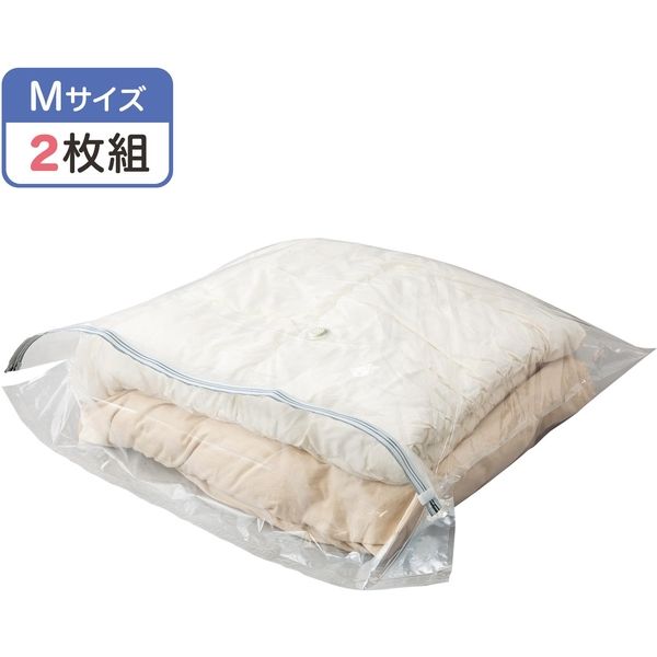 コモライフ マチ付ふとん用圧縮袋 2枚組 Mサイズ 390454 1セット（2枚組）（直送品）