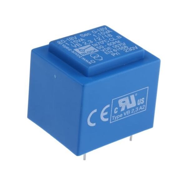 基板実装用トランス 一次側:230V ac 二次側:18V 定格電力:2.3VA， VB 2.3/2/18 出力数:2 1ロット(91個)（直送品）