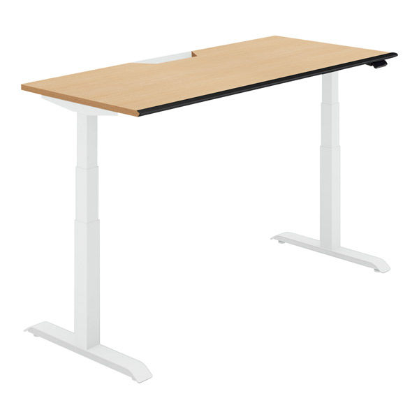 【組立設置込】コクヨ シークエンス スタンダード ベーシックレバー ソフトエッジ 1550×675×630mm Nオーク ×白 1台（直送品） 90,811円