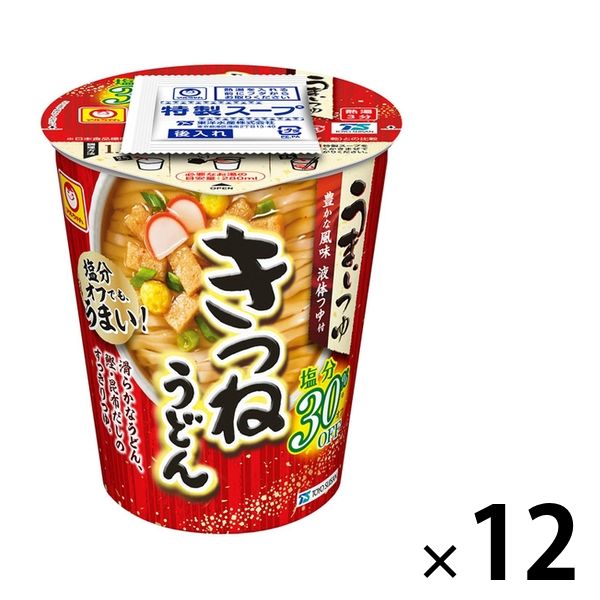 カップ麺 うまいつゆ 塩分30%オフ きつねうどん 69g 1セット（12個） 東洋水産