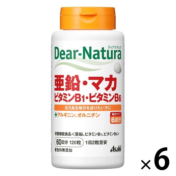 ディアナチュラ（Dear-Natura） 亜鉛・マカ・ビタミンB1・ビタミンB6 1セット（60日分×6個） アサヒグループ食品