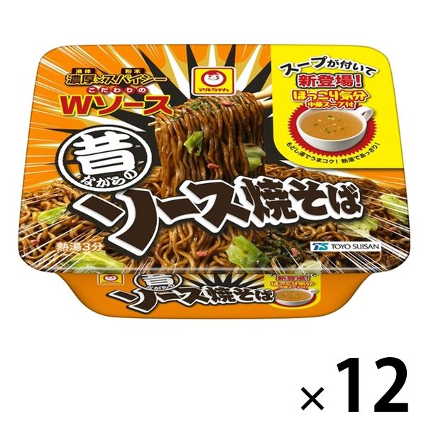 カップ麺 マルちゃん 昔ながらのソース焼そば こだわりのWソース 中華スープ付 116g 1セット（12個） 東洋水産