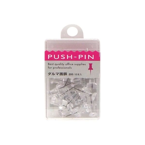 サンフレイムジャパン ダルマ画鋲 透明 18本 643-0043 1セット(90本:18本×5)（直送品）