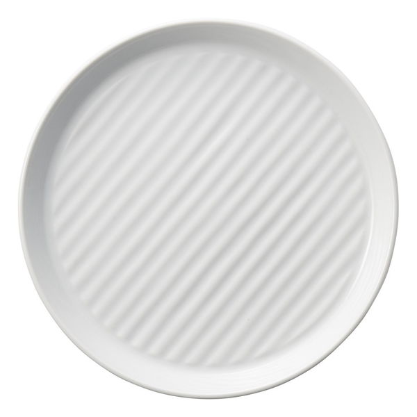 陶雅 中皿 ストライププレート 白19cm皿 [8個入] tga-1818-116（直送品）