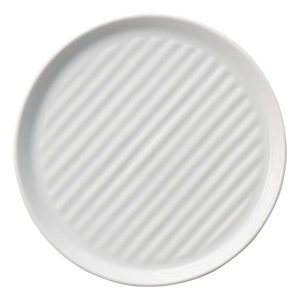 陶雅 中皿 ストライププレート 白17cm皿 [8個入] tga-1818-130（直送品）