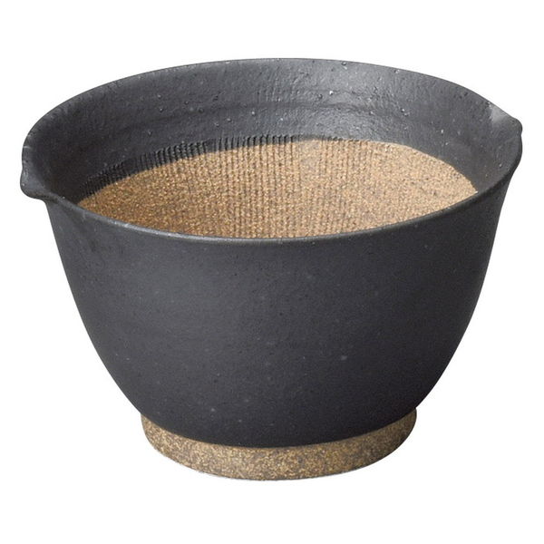 陶雅 すり鉢 黒マット麦トロ鉢(大) [3個入] tga-3118-125（直送品）