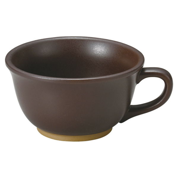 陶雅 スープカップ ハーベストこげ茶釉片手スープ碗 [3個入] tga-4018-016（直送品）