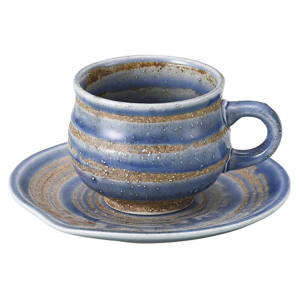 陶雅 カップ＆ソーサー ルリラインコーヒー碗皿 [3個入] tga-4018-113（直送品）