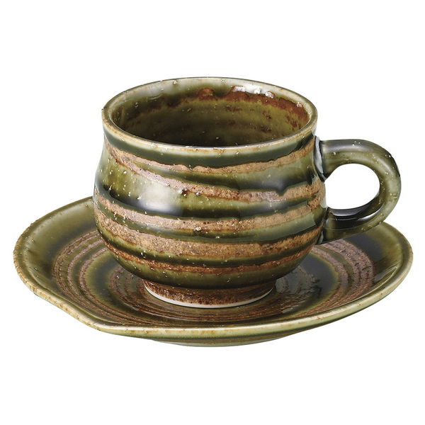 陶雅 カップ＆ソーサー オリベラインコーヒー碗皿 [3個入] tga-4018-141（直送品）