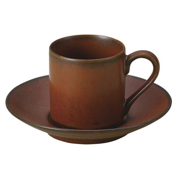 陶雅 カップ＆ソーサー 赤釉ロマンデミタス碗皿 [3個入] tga-4018-194（直送品）