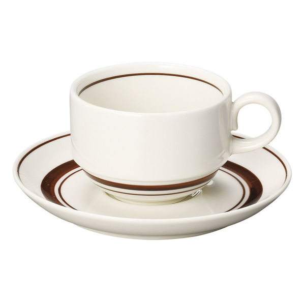 陶雅 カップ＆ソーサー ストン茶線 スタック兼用碗皿 [3個入] tga-4018-257（直送品）