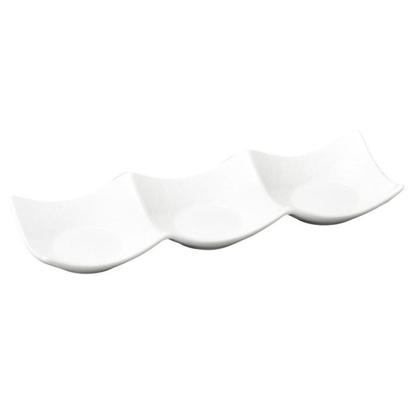 陶雅 薬味皿 白磁石目型3連皿(大) [2個入] tga-4318-041（直送品）