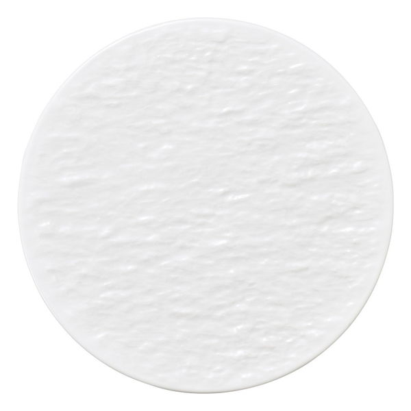 陶雅 中皿 ペトラ ホワイト(石目レリーフ) 22cmフラットプレート [4個入] tga-4718-224（直送品）