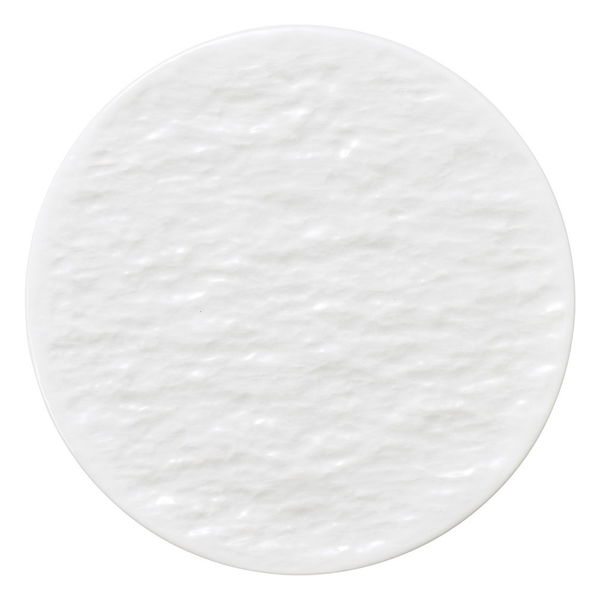陶雅 中皿 ペトラ ホワイト(石目レリーフ) 19cmフラットプレート [6個入] tga-4718-228（直送品）