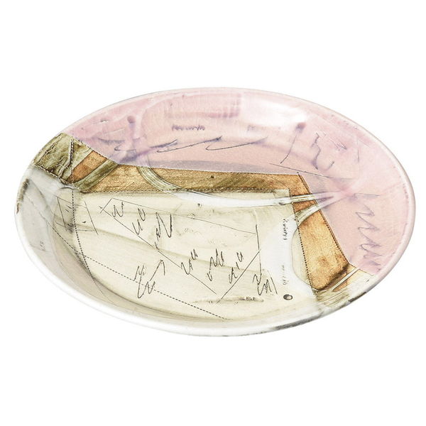 陶雅 中皿 ピンク釉刻紋70皿 [1個入] tga-5118-156（直送品）