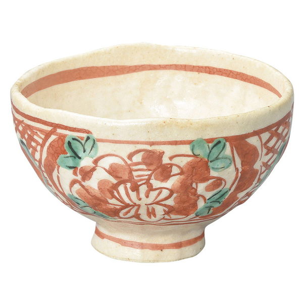 陶雅 抹茶碗 赤彩丸紋手引き大碗 [1個入] tga-5118-164（直送品）