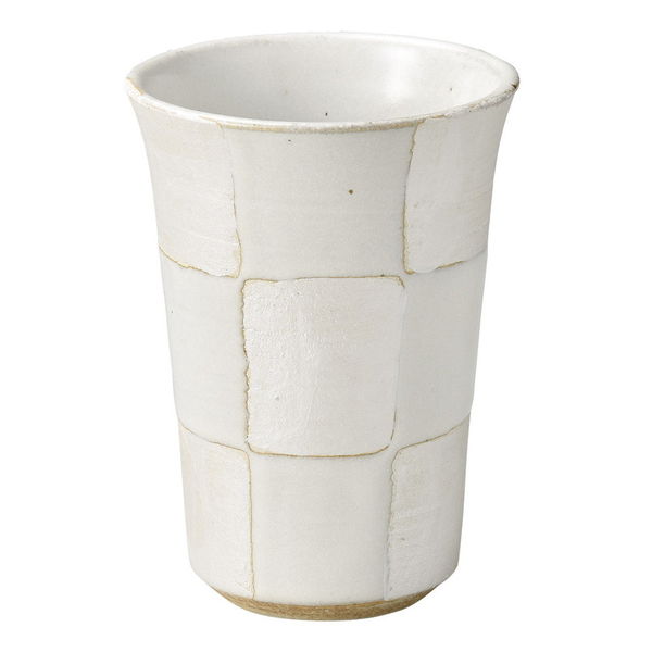 陶雅 フリーカップ 銀彩市松 白釉フリーカップ [2個入] tga-5118-260（直送品）
