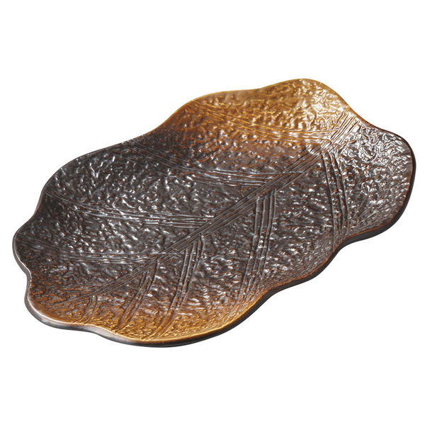 陶雅 正角皿 やきしめ木の葉型9.0長角皿 [2個入] tga-5418-020（直送品）