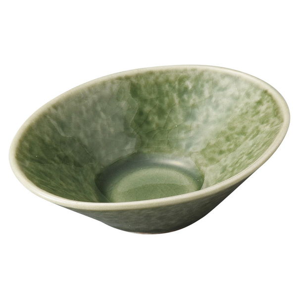 陶雅 珍味 ねり抹茶石目型2.7寸楕円鉢 [7個入] tga-5518-039（直送品）