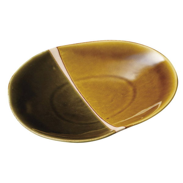 陶雅 変形皿 黄瀬戸塗分27cm多用皿 [1個入] tga-5718-253（直送品）