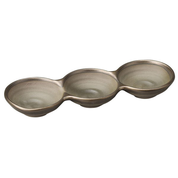 陶雅 薬味皿 銅彩丸三品皿 [3個入] tga-5818-044（直送品）