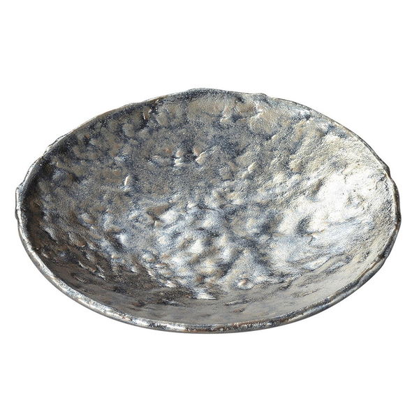 陶雅 中皿 銀釉8.0丸皿(信楽焼) [1個入] tga-6618-074（直送品）