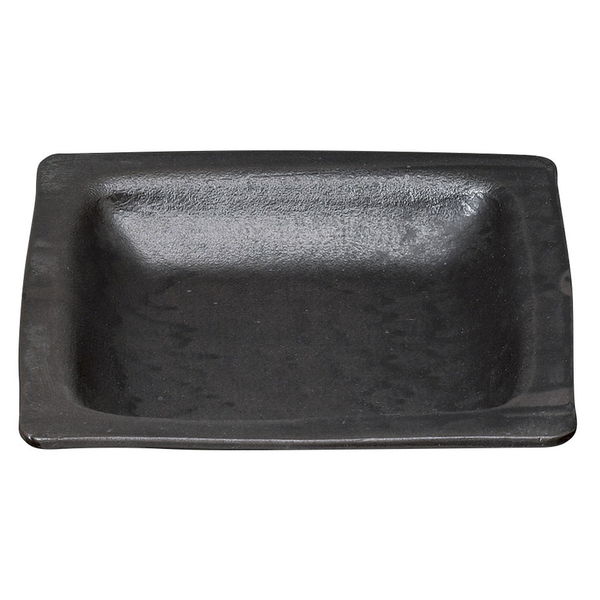 陶雅 耐熱皿 黒釉9.5耐熱角プレート [1個入] tga-6618-105（直送品）