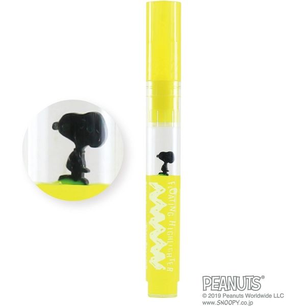エポックケミカル 蛍光ペン フローティングハイライター スヌーピー 蛍光イエロー 652-0400 5本（直送品）
