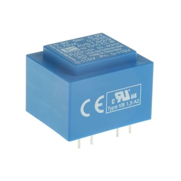 基板実装用トランス 一次側:115 V ac， 230 ac 二次側:9V 定格電力:1.5VA， AVB1.5/2/9 出力数:2（直送品）