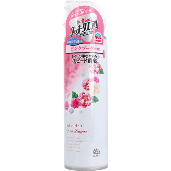 アース製薬 トイレのスッキーリエア！ Sukki-ri air! ピンクブーケの香り 350mL　1個(350ml入)×20セット（直送品）