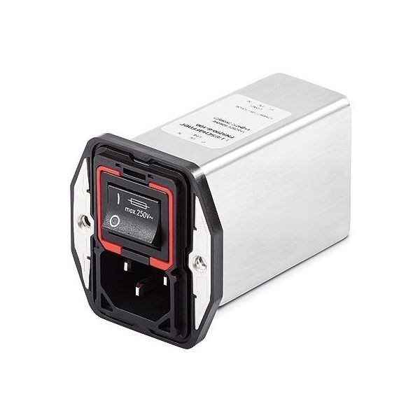 シャフナー Schaffner IECフィルタ 2ヒューズ 2極 パネルマウント 1A 250 V ac， FN9290Bー1ー06 1個（直送品）