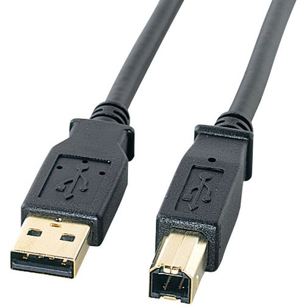 USBケーブル　USB-A（オス）USB-B（オス）　1m　USB2.0　KU20-1BKHK2　サンワサプライ　1本（直送品）