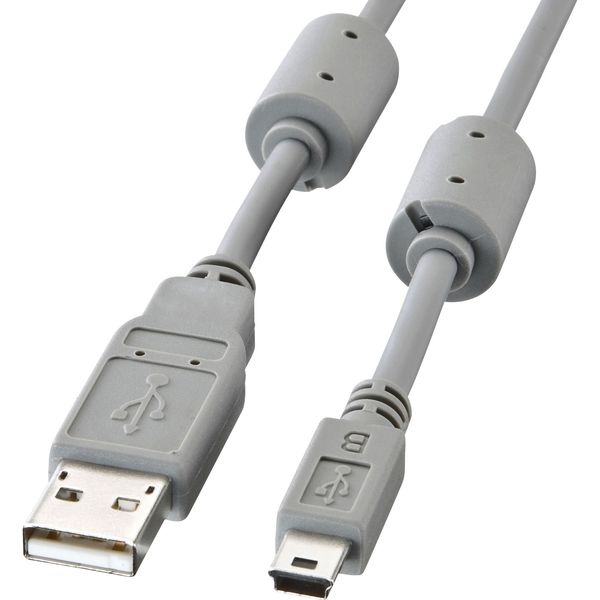 USBケーブル USB-A（オス）MiniB（オス） 0.3m USB2.0 KU-AMB503K サンワサプライ 1本（直送品） - アスクル