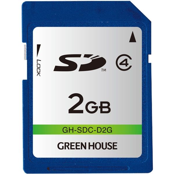 グリーンハウス ＳＤカード　クラス４　２ＧＢ GH-SDC-D2G 1個（直送品）